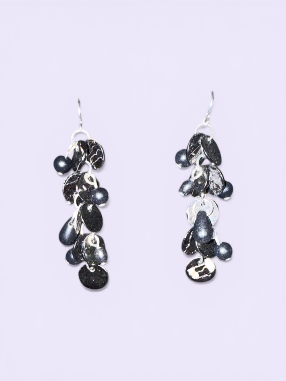 #379–❤️$5/$25❤️Handcrafted Black Dangle Earrings - Elegant Women Jewelry
